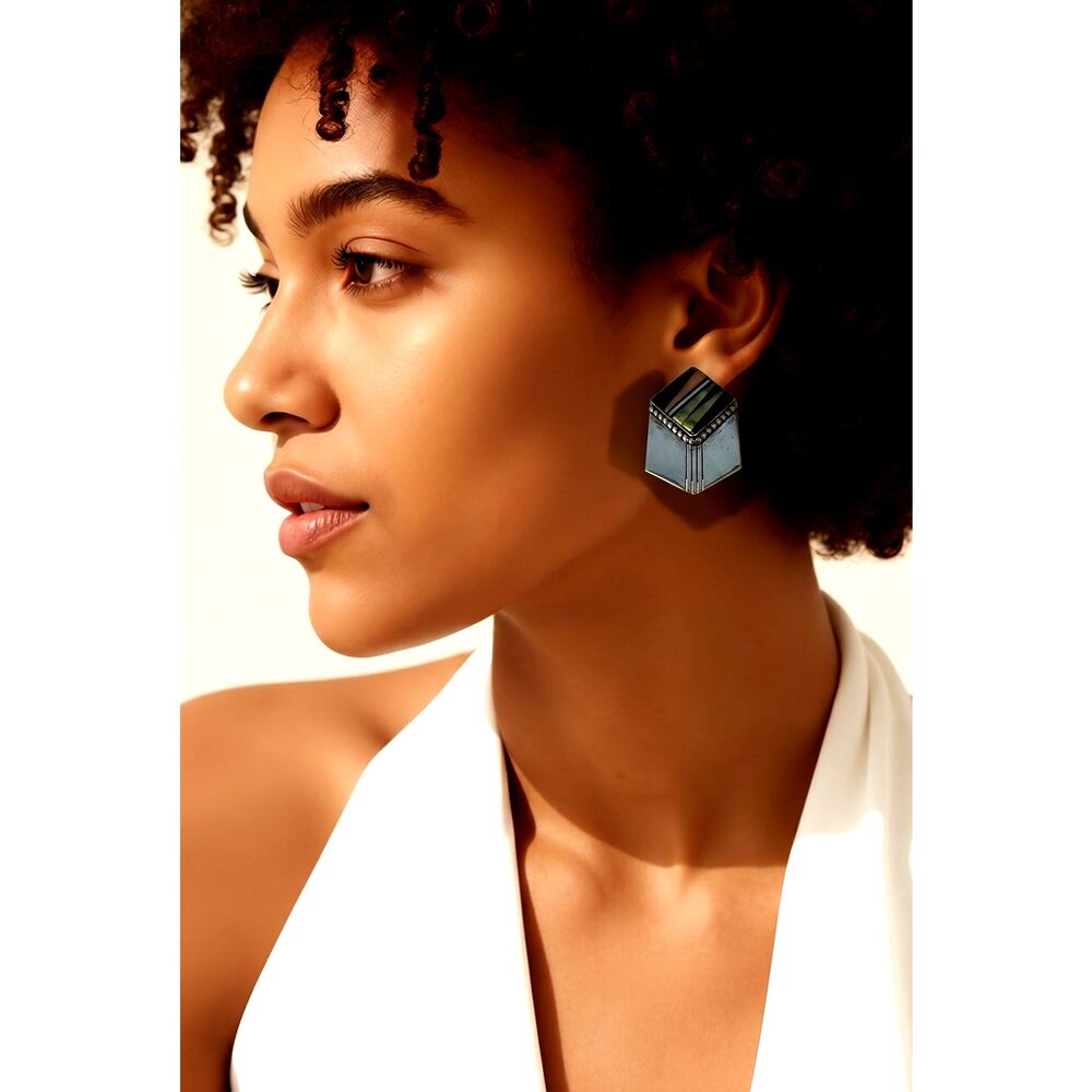 Sterling Silver Southwestern NA Multi-Stone Earrings